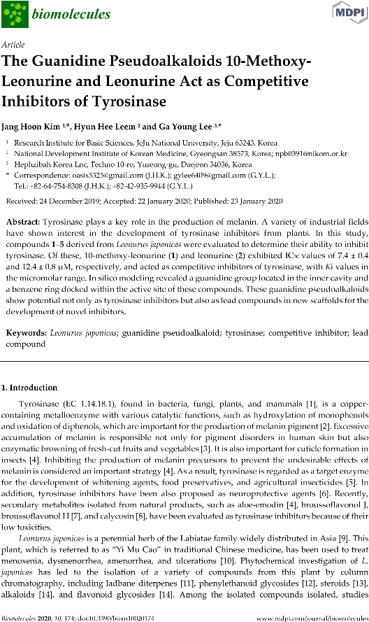 2020년1월김장훈_The Guanidine Pseudoalkaloids 10‐Methoxy.pdf